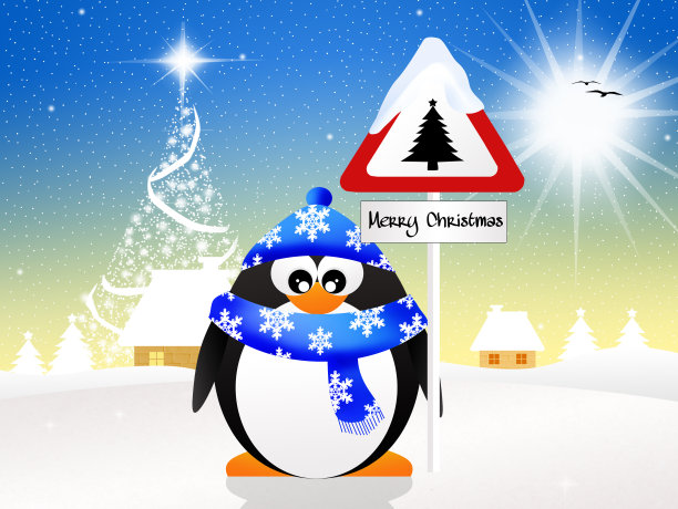 圣诞企鹅图片下载
