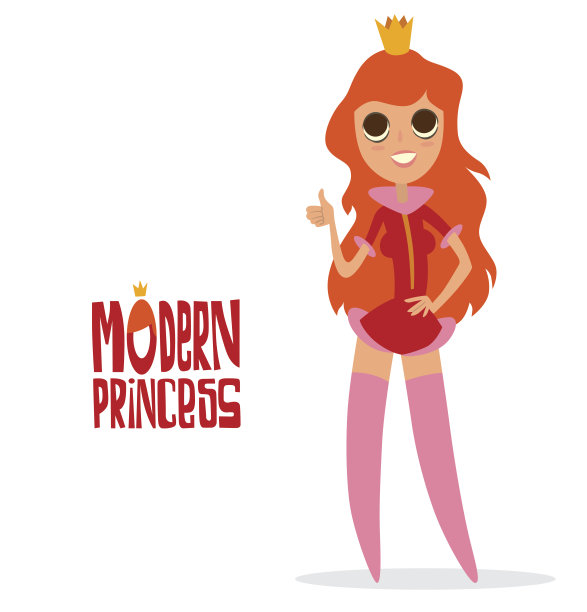 红色长发的现代公主图片下载