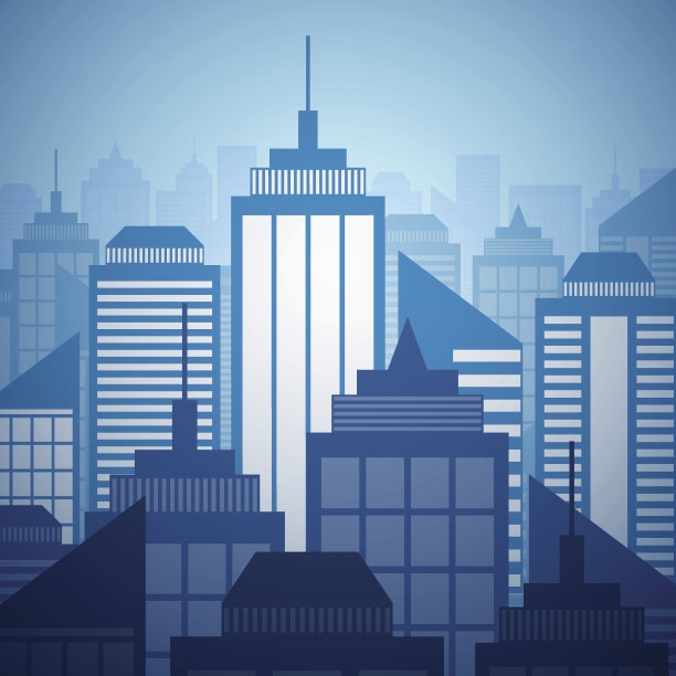 城市天际线在白色的背景图片下载