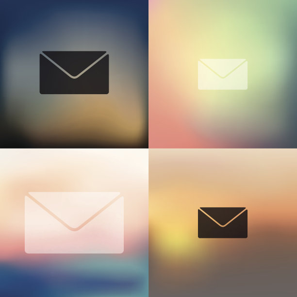 模糊背景上的信封图标图片下载