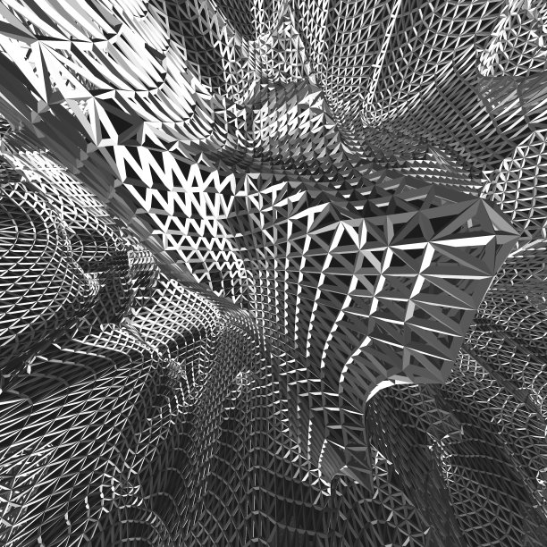 抽象三维黑白网布背景图片下载