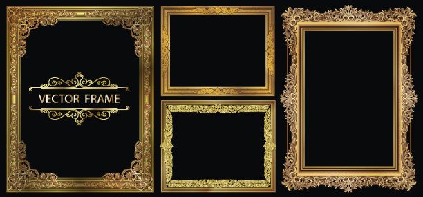 复古的黄金背景，曼陀罗，装饰性的圆框和角元素，泰国和印度风格，矢量装饰包装设计图片下载