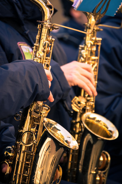 市立乐队的萨克斯风。图片下载