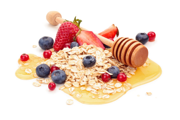 燕麦、水果和蜂蜜。图片下载
