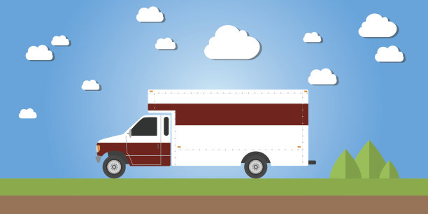 红色货车货物交付插图概念图片下载