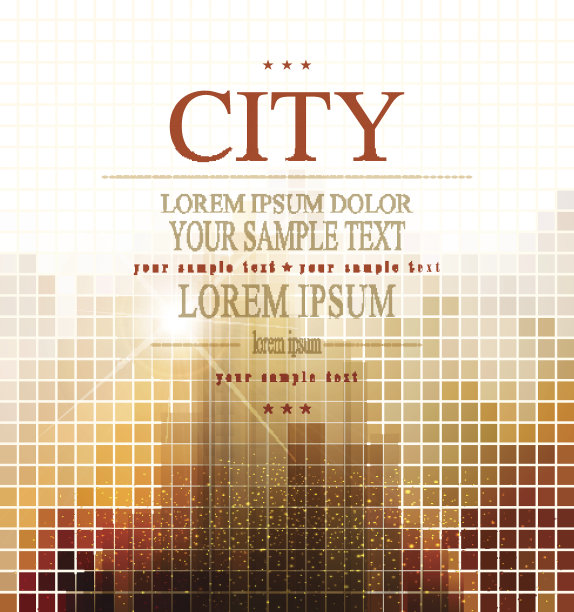 矢量抽象旗帜与城市商业图片下载