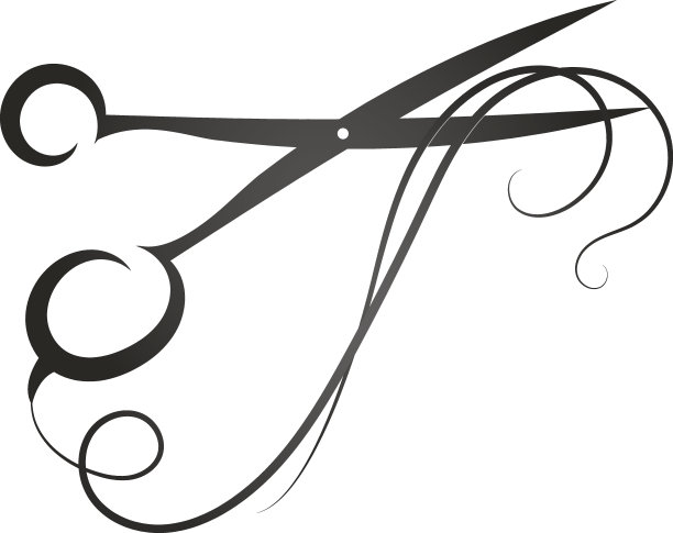 剪刀和头发标志素材图片