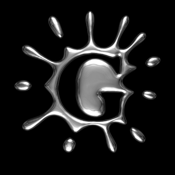 液态金属字母G图片下载