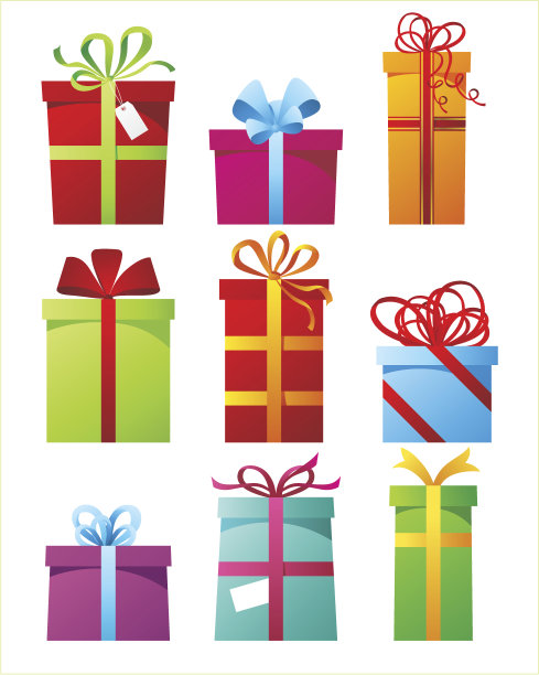 一套明亮的礼品盒素材图片