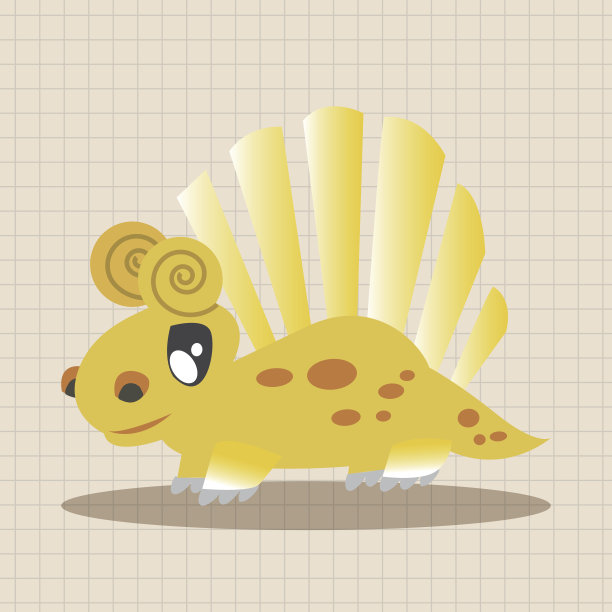 卡通恐龙主题元素向量，eps图片下载