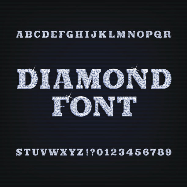 钻石字母字体图片下载