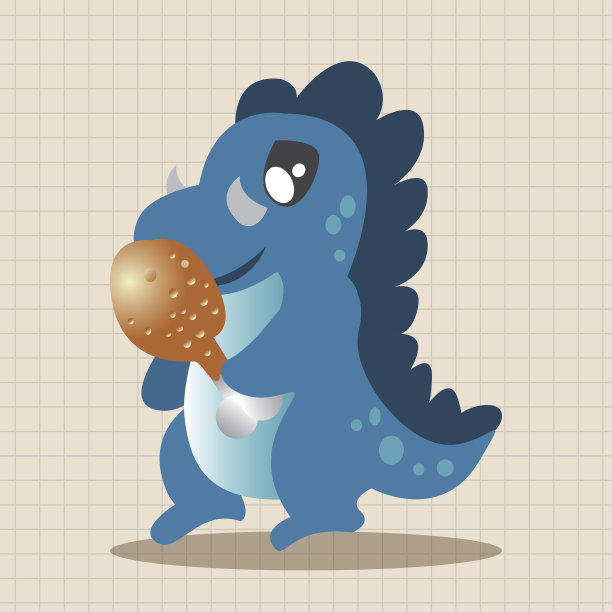 卡通恐龙主题元素向量，eps图片下载