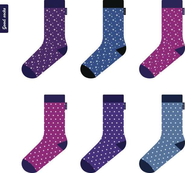 一套带有星星空间图案的袜子原创设计图片下载