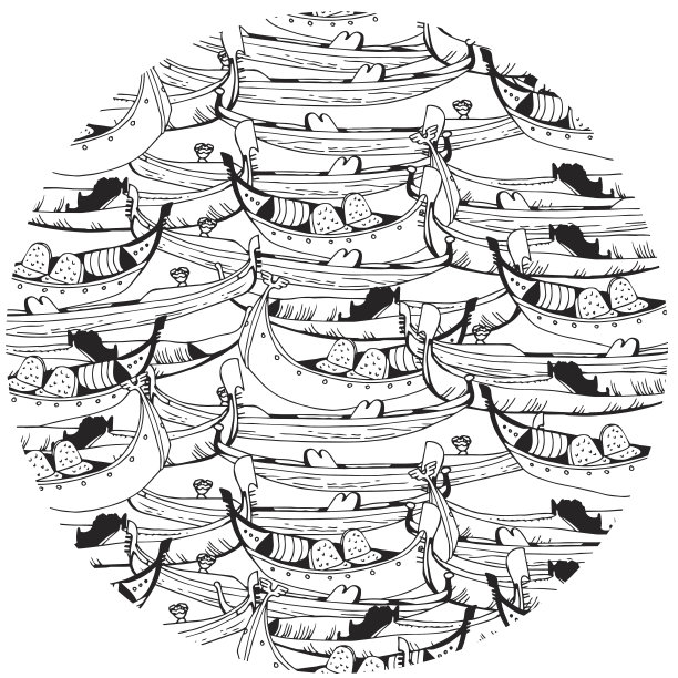 贡多拉。拼贴画。威尼斯。旅游和度假主题。图片下载