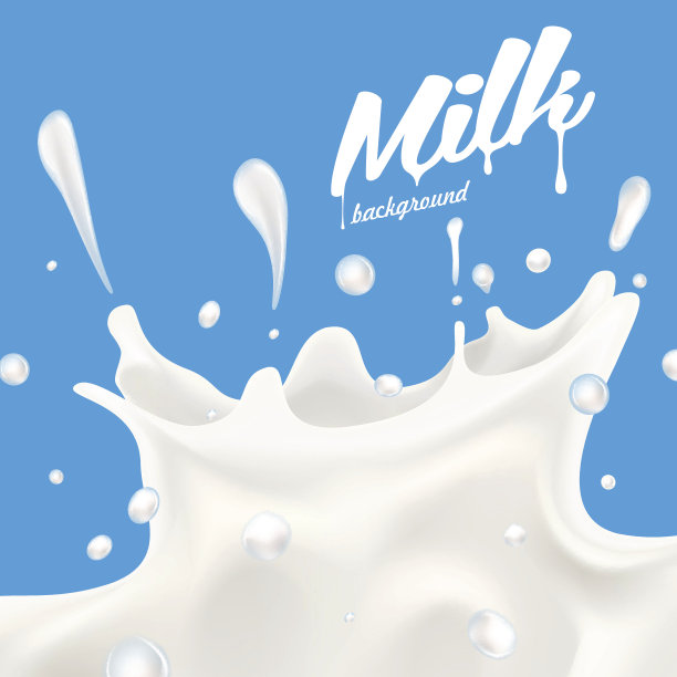 牛奶或酸奶喷溅矢量逼真的插图图片下载