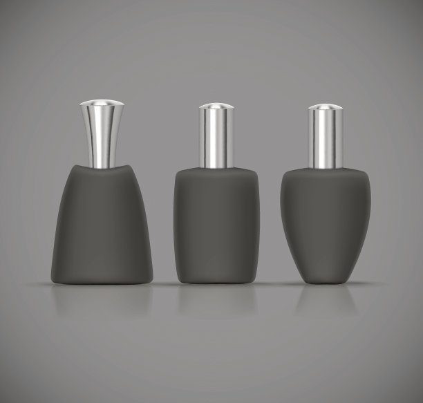 一套黑色豪华化妆品包装收集与银帽图片下载