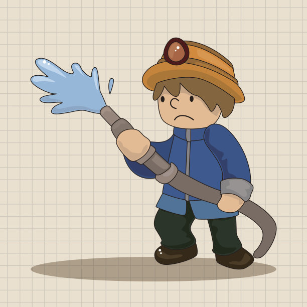 消防员主题元素向量，eps图片下载