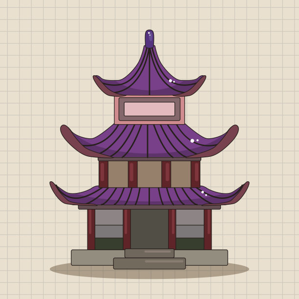 中国建筑主题元素向量、eps图片下载