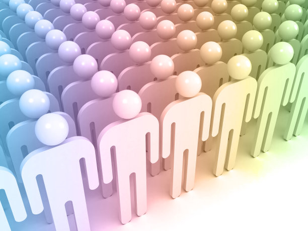 示意多彩的抽象的人站着图片下载