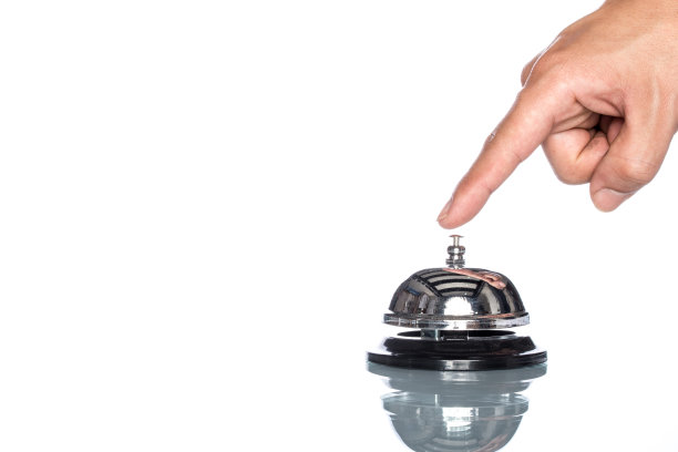 白底人手服务铃，客户德马图片下载