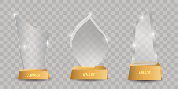 奖杯玻璃奖矢量插图图片下载