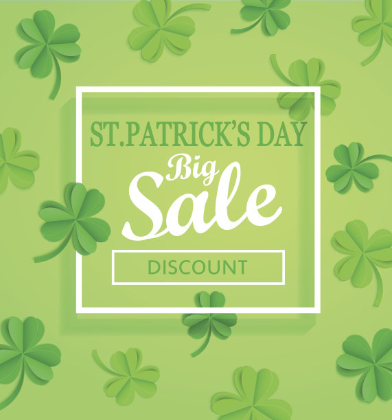 圣帕特里克节促销海报模板。图片下载