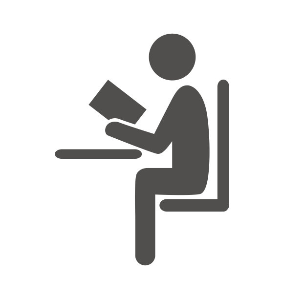 读书人平图标象形孤立于白色图片下载