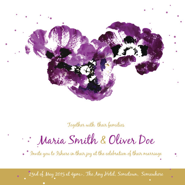 矢量背景与紫色水彩罂粟图片下载