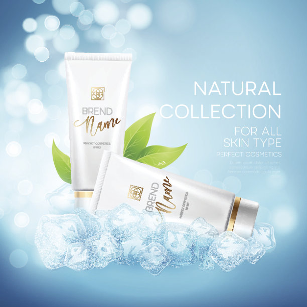 设计化妆品产品广告。矢量图图片下载