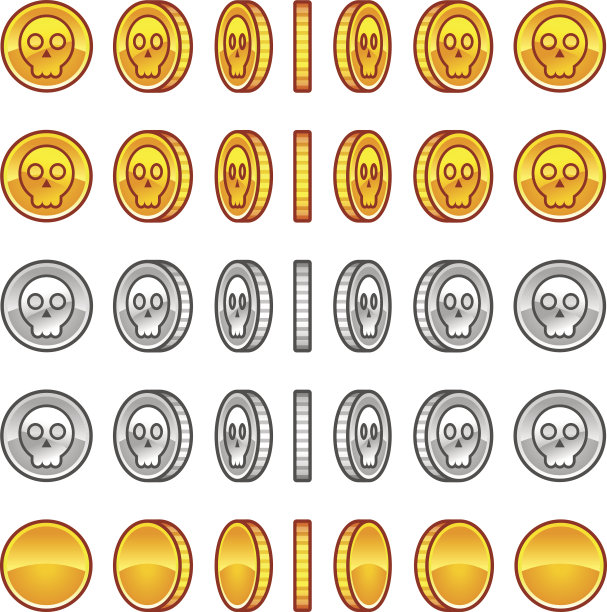 骷髅币旋转动画精灵图片下载