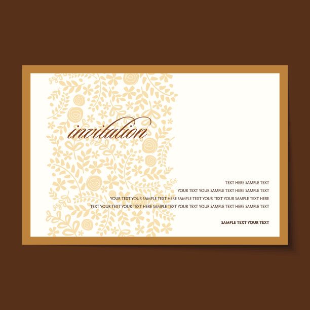 漂亮的复古邀请卡布局图片下载