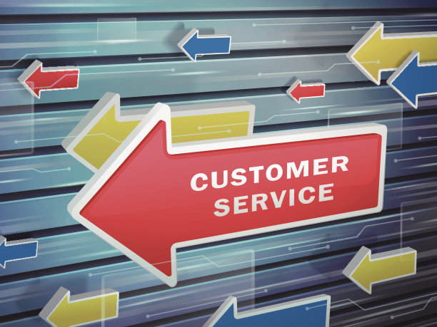 移动的红色箭头的客户服务的话图片下载