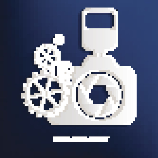 相机设计为蓝色背景，干净的矢量图片下载