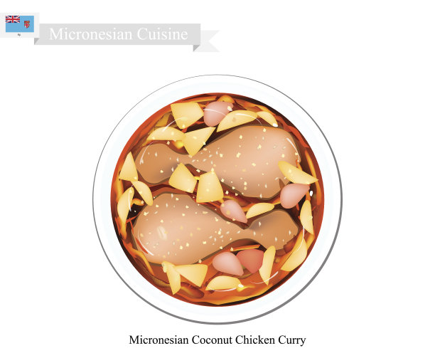 椰子咖喱鸡，密克罗尼西亚最受欢迎的菜肴图片下载