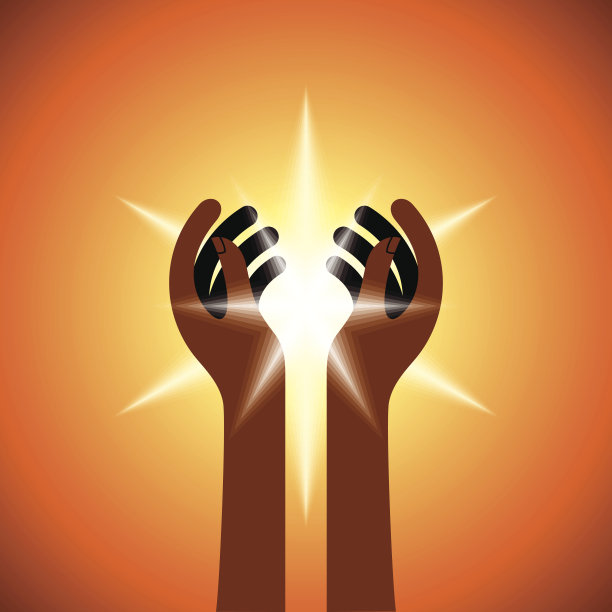 心灵之手的剪影图片下载