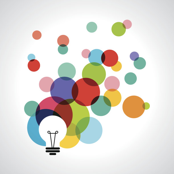 矢量灯泡图标与概念的想法。素材图片