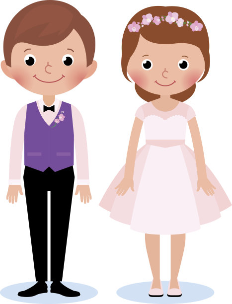 幸福的一对新婚夫妇和新郎在白色的背景上穿着婚纱图片下载