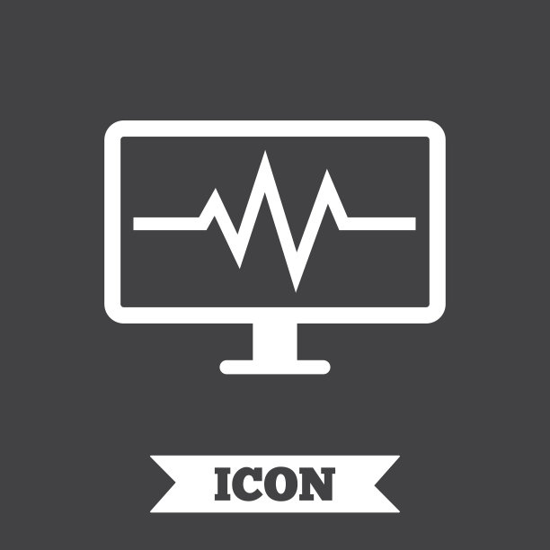心电图监测标志图标。心脏跳动。图片下载