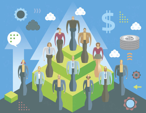 员工和金钱的金字塔图片下载