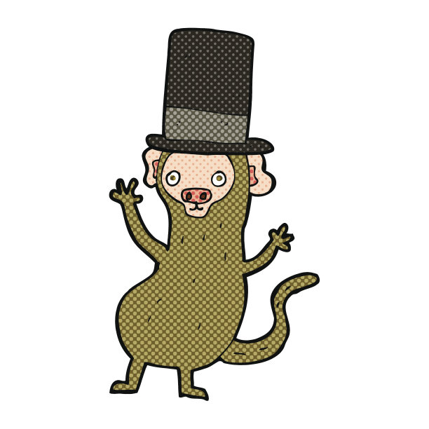 戴大礼帽的卡通猴子图片下载