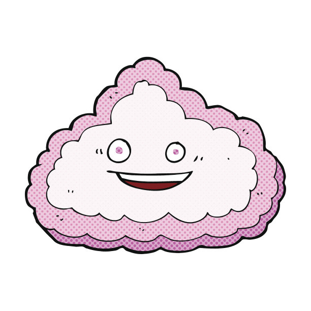 卡通快乐粉云图片下载