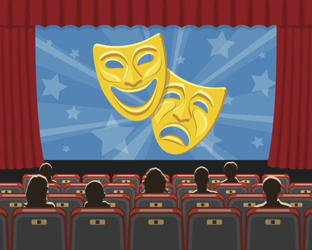 有座位和观众的电影院礼堂图片下载