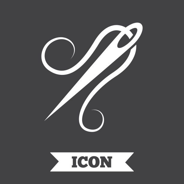 针与线的图标。裁缝的迹象。图片下载