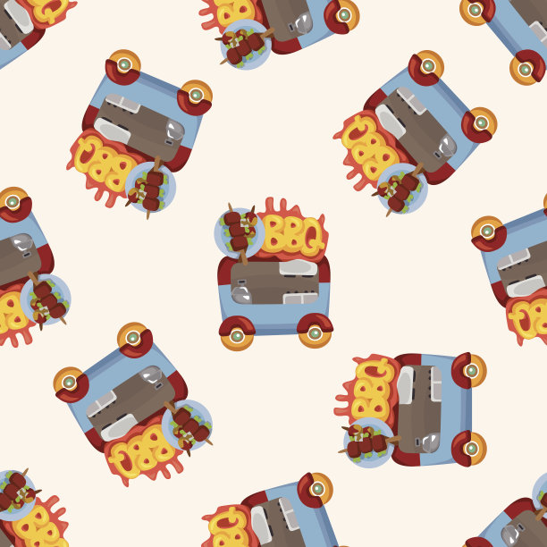 餐车风格，无缝图案图片下载