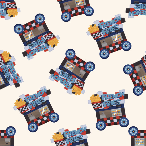 餐车风格，无缝图案图片下载