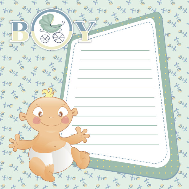 宝贝与框架为您的文本无缝蓝色背景图片下载