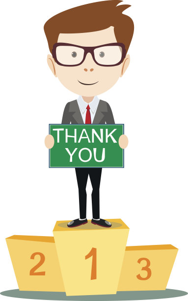 胜利者感谢标志图标。谢谢你的文本。图片下载