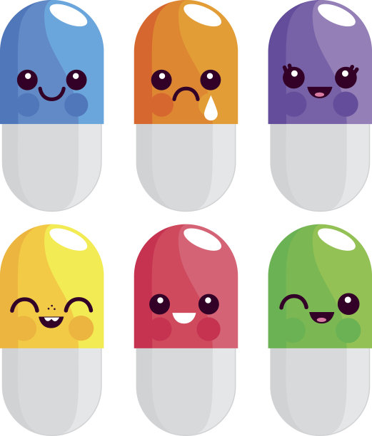 药丸和胶囊色彩丰富图片下载