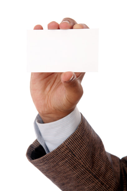 手持空白纸名片图片下载