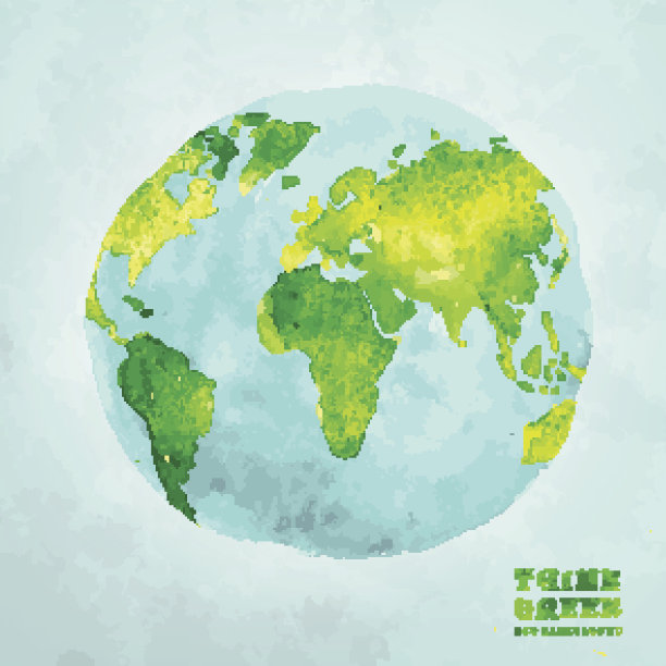 地球水彩生态概念素材图片